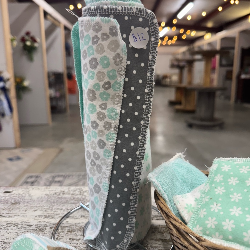 Floral and Polka Dot Reusable Paper Towels